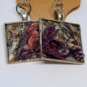 Hibiscus Square Earrings Siver